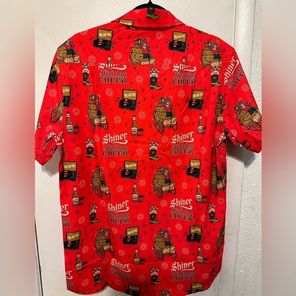 Shiner Bock Beer Holiday Cheer Button down shirt - Picture 2 of 4